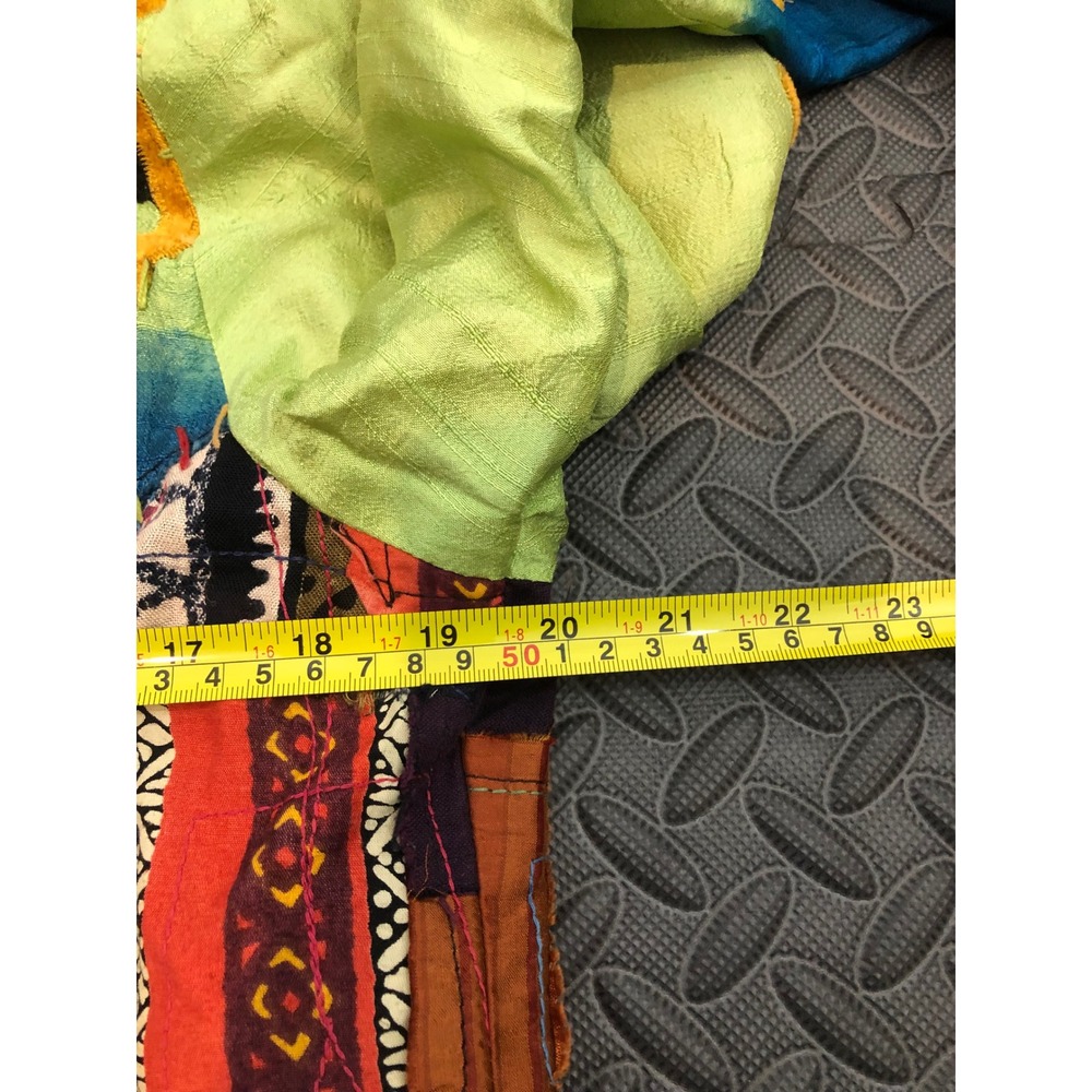 Sandy Starkman Jacket Womens M Multicolor Silk Blend Patchwork Art To Wear Boho - Picture 4 of 7
